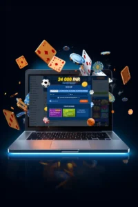 Laptop with an open registration window on the Mostbet website